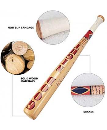 Wlretmci 28 inch Solid Wooden Baseball Bat Role Playing Props for Women Girls Kids Cosplay Halloween Christmas Birthday Gift