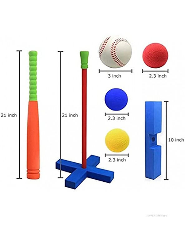 YADSHENG Baseball Toy Set Kids Soft Foam T Ball Baseball Set Toy 4 Different Colored Balls for Kids Over 3 Years Old Toy Baseball Color : Orange Size : One Size