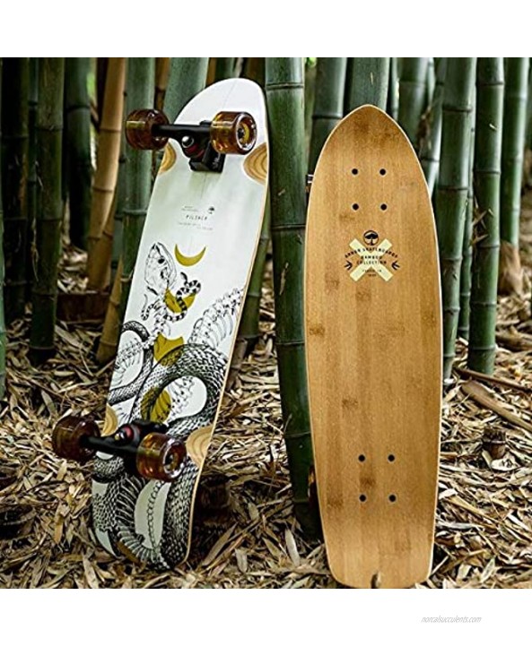 Arbor Collective Bamboo Collection Skateboard Bundled with Swell Skate Tool + Crate White Shark Sticker