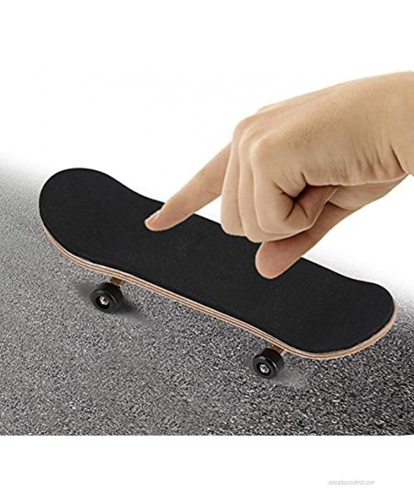 Lazmin Wood Finger Skateboard Alloy Stent Bearing Wheel Fingerboard Novelty Toy Reduce Pressure Kids GiftsBlack