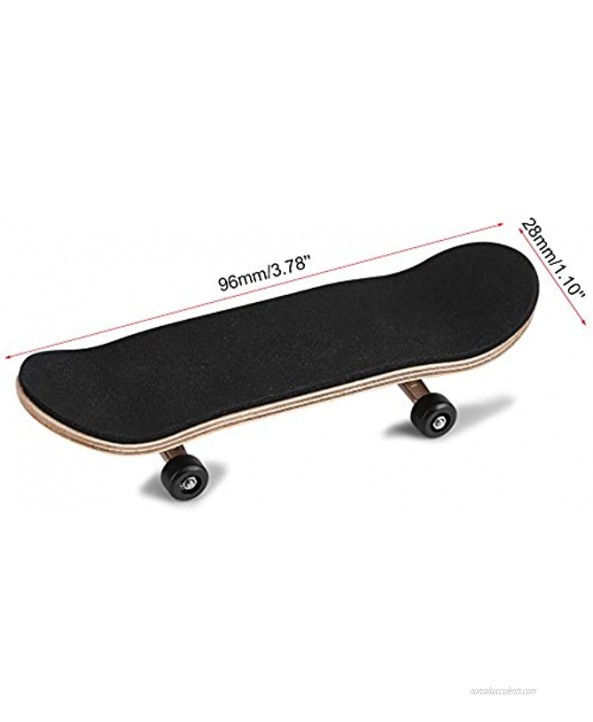 Lazmin Wood Finger Skateboard Alloy Stent Bearing Wheel Fingerboard Novelty Toy Reduce Pressure Kids GiftsBlack