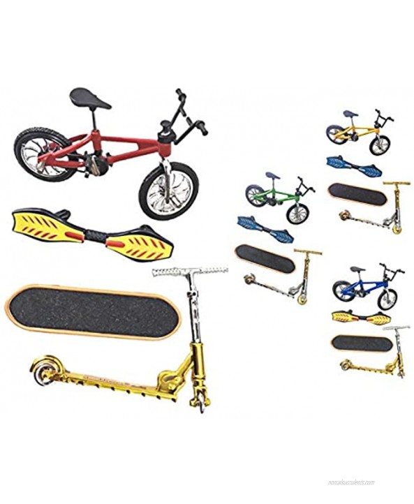 Miniature Finger Toy Set for Boys Including Bicycle Skateboard Vitality Board Scooter Vehicle Crafts Decor for Home Red