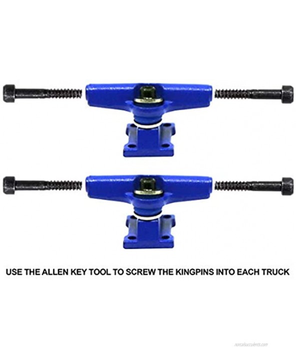 Teak Tuning Adjustable Width Fingerboard Trucks Locking System Allen Key Kingpin Style Blue