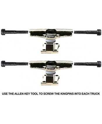 Teak Tuning Adjustable Width Fingerboard Trucks Locking System Allen Key Kingpin Style Silver
