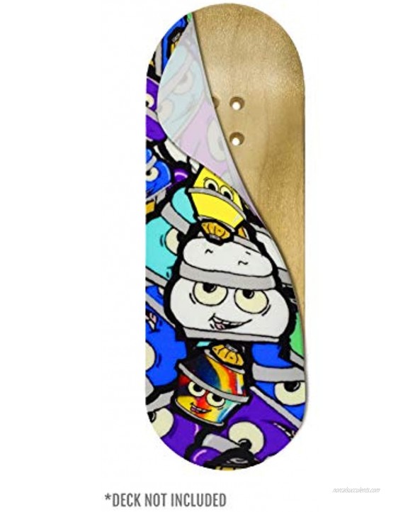 Teak Tuning Fingerboard Deck Graphic Bubble Bushing Collage Adhesive Graphics to Customize Your 32mm Fingerboard Deck 110mm Long 35mm Wide 0.2mm Thick Waterproof Vinyl