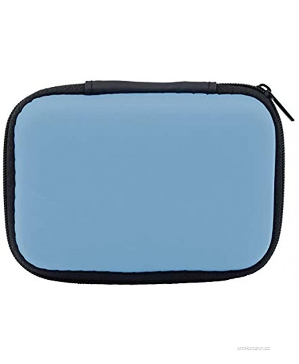 Teak Tuning Fingerboard Travel Carry Case Mini Hard Protective Shell Blue Exterior Black Interior 4.5 x 3 x 1.5