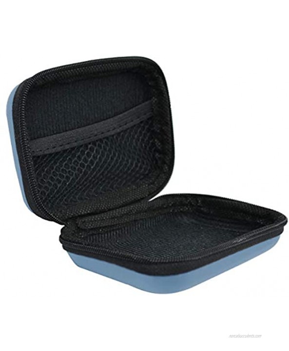 Teak Tuning Fingerboard Travel Carry Case Mini Hard Protective Shell Blue Exterior Black Interior 4.5 x 3 x 1.5