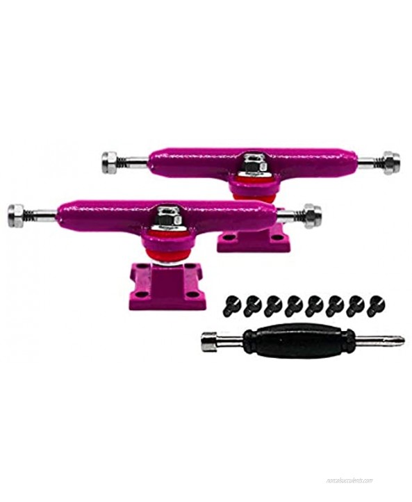 Teak Tuning Prodigy Fingerboard Trucks with Upgraded Lock Nuts Pink Colorway 32mm Wide Professional Shape Appearance & Components Includes Standard Tuning