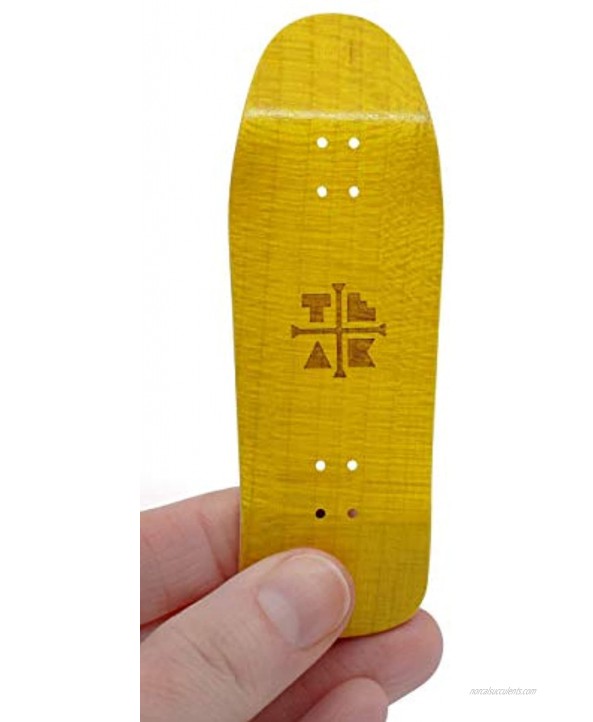 Teak Tuning Wooden Fingerboard Carlsbad Cruiser Deck Banana Yellow 34mm x 100mm Handmade Pro Shape & Size Five Plies of Wood Veneer Includes Prolific Foam Tape