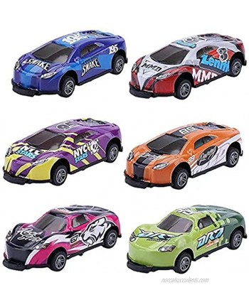 6Pcs Stunt Toy Car- Pull Back Catapult Car 360 ° Rotatable Toy Car Small Jumping Inertial Stunt Car Alloy Pull Back Vehicles for Kids Boys