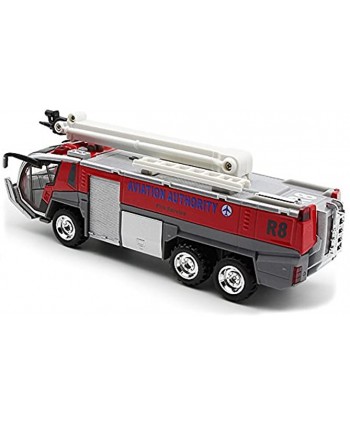 Ailejia Airport Fire Engine Toys Diecast Fire Truck Engine Pullback Friction Toy Engineering Vehicle fire Truck Model red