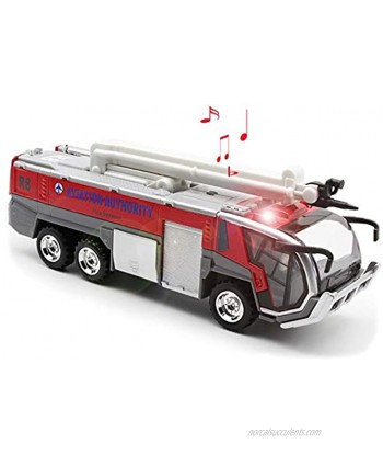 Ailejia Airport Fire Engine Toys Diecast Fire Truck Engine Pullback Friction Toy Engineering Vehicle fire Truck Model red