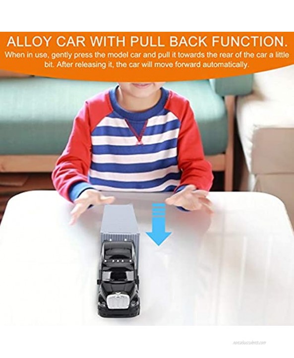 Alloy Car Model Car Model Toy Pull‑Back Car DieCast Truck Simulation Car with Sound Light Pullback Car Toy for Girls Kids Children Gift BoysBlack+Grey