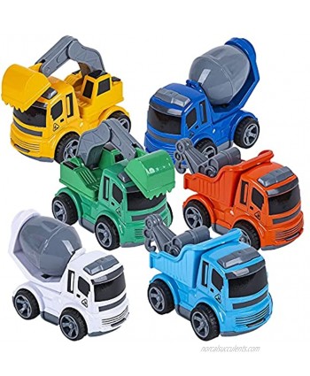 ArtCreativity Construction Toy Trucks Set of 6 Die Cast Construction Vehicles with Movable Parts Car Toys for Kids Plastic & Metal Material Cool Construction Party Favors