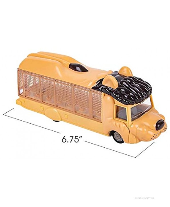 ArtCreativity Pull Back Lion Safari Animal Bus for Kids 7 Inch Lion Design Bus with Pullback Mechanism Durable Plastic Material Safari Party Decorations Best Birthday Gift for Boys and Girls