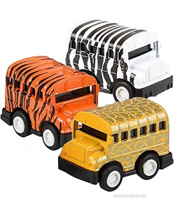 ArtCreativity Pull Back Mini Zoo Buses for Kids 1.75 Inch Assorted Animal Design Bus with Pullback Mechanism Durable Plastic Material Safari Party Decorations Best Birthday Gift for Boys and Girls