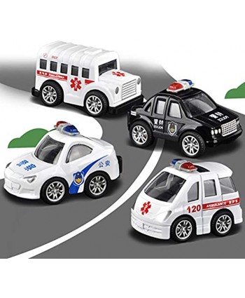 BARMI Mini Metal Pull Back Police Car Trucks School Bus Ambulance Kids Toys Vehicles,Perfect Child Intellectual Toy Gift Set C