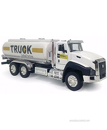 BWGQ Tanker Trailer Truck Model Car Diecast Pull Back Construction Toy Friction Powered Transporter Truck Realistic Look and Openable Doors Great Gift for Children