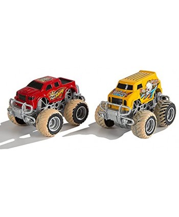 CP Toys 4 x 4 Monster Truck Playset with Sand 2 Friction Powered Monster Trucks and 36 Piece Super Stunt Stadium Puzzle