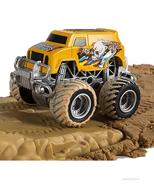 CP Toys 4 x 4 Monster Truck Playset with Sand 2 Friction Powered Monster Trucks and 36 Piece Super Stunt Stadium Puzzle