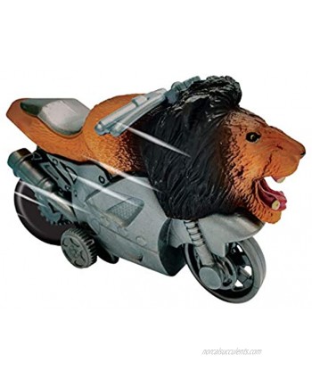 Deluxebase Wild Riders Lion from Friction Powered Toy Motorbikes with Cool Animal Riders Great Lion Toys for Boys and Girls.