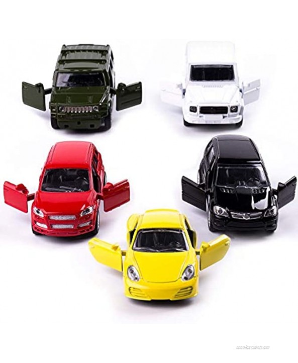 Die-cast Metal Toy Cars Set of 10 Openable Doors Pull Back Car Gift Pack for Kids Official Car & Private car