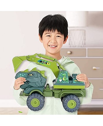 Dinosaur Excavator Engineering Vehicle Toy Construction Truck Toys Push and Go Friction Powered Cars Monster Vehicles Kids Birthday Party Favors Gifts for 3+ Year Old Boys Girls