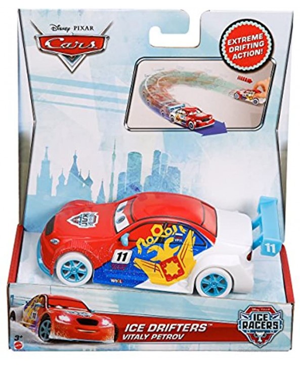 Disney Pixar Cars Ice Racers 1:43 Scale Pullback Drifter Vehicle Petrov