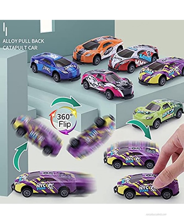 Dutyrow Stunt Toy Car Alloy Pull Back Catapult Car Toy Creative 360 Rotatable Collision Ejection Jumping Pull Back Car Toy Mini Car Model for Children
