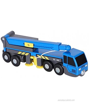 Flowing CHENZHEN Multifunctional Train Toy Set Accessories Mini Crane Truck Toy Vheicles Kids Toy Compatible with Wooden Tracks Railway CZ Color : Blue