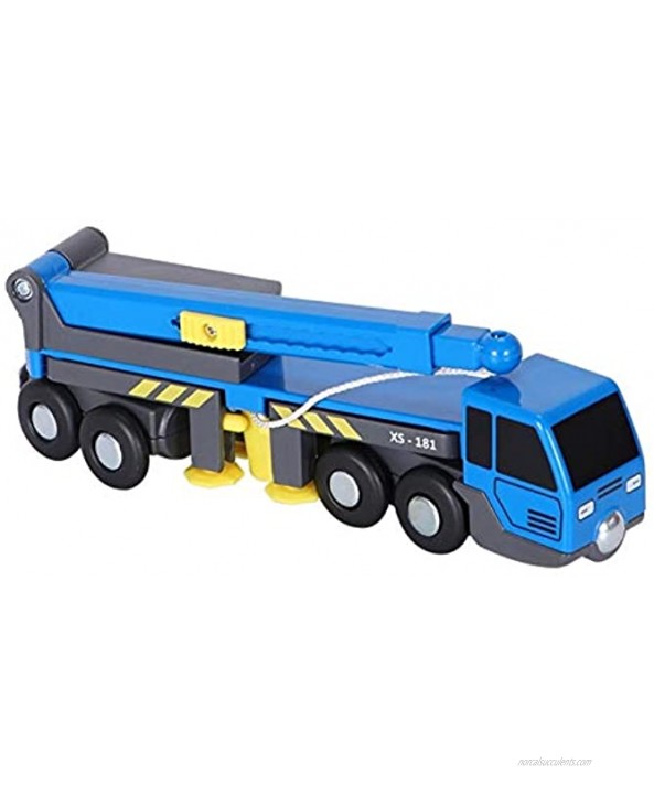 Flowing CHENZHEN Multifunctional Train Toy Set Accessories Mini Crane Truck Toy Vheicles Kids Toy Compatible with Wooden Tracks Railway CZ Color : Blue