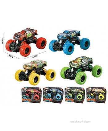 Generic Dinosaur Monster Truck | Toy Cars for Boys Girls | Pull Back 360 Degree Rotation | Friction Powered Die Cast | Neon Color for 3+ Years | Birthday Gift | Party Favors Neon Blue X-Large
