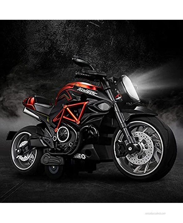 Gilumza 1:12 Pull Back Vehicles Motorcycle Toys Pullback Car Gift with Music Light Classic Retro Motorcycles Toy for Boys Kids Christmas Birthday Age Over 3 Year Old Red