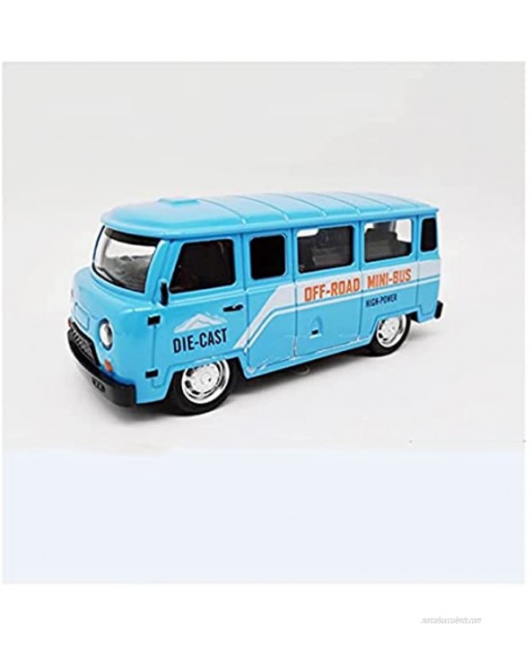 JYSMAM 1:36 Alloy Pull Back Russia Van Bus Model Transportation Van Toy Simulation Sound and Light Color : Blue