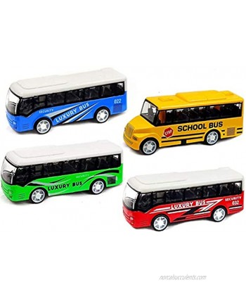 Kid Mini Simulation Pull Back School Luxury Bus Model Collectible Toy Desk Decor,Perfect Child Intellectual Toy Gift Set Random Color