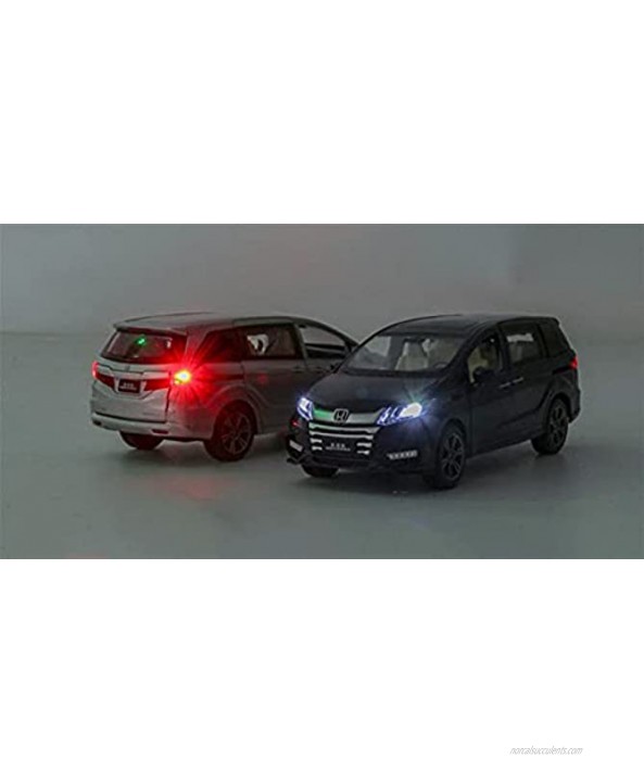 KXSM 1 32 for H-onda for Odyssey Alloy Die Cast Model Toy Car Simulation Sound Light Pull Back MPV Toys Vehicle Color : Black