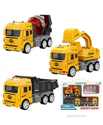 Mini City Construction Trucks Cement Dump Crane by DJL Fun Friction Powered 3 Car Set