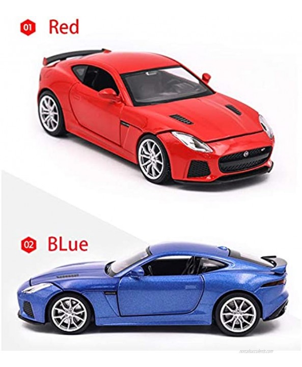 NMBD 1 32 for Jaguar F-Type Sports Car Model Toy Simulation Sound Light Pull Back Alloy Die Cast Toys Vehicle for Boys Girls Color : Blue