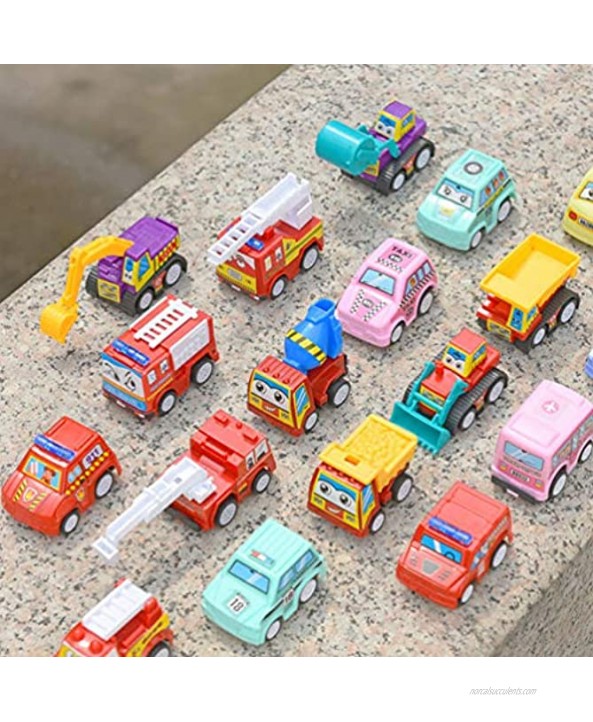 NUOBESTY 6pcs Mini Pull Back Cars Engineering Construction Vehicle Trucks Small Car Model Miniature Toy for Kids Random Color