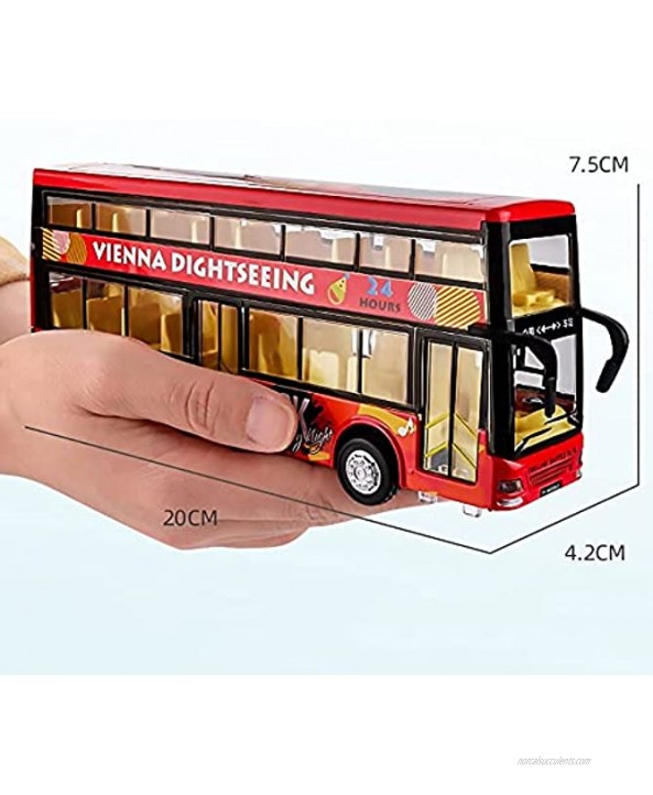 Nuoyazou Simulation Sound and Light Toy Car Boy Double-Decker Bus Model Alloy Pull Back Toy Car Gift Open Door Metal Toy Car Decoration