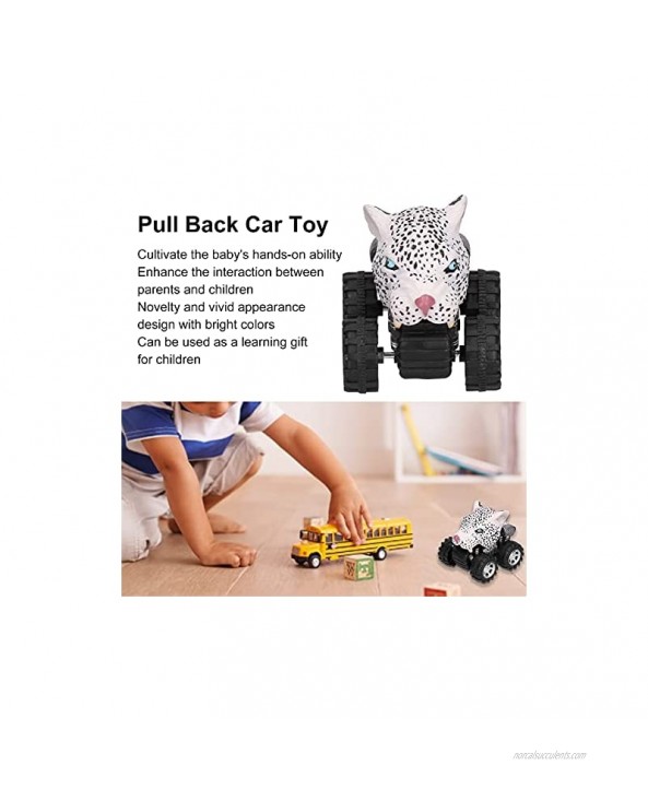 Pull Back Car 2 X 2 X 2in Novelty Long Service Life Animal Pull Back Car Toy for Children Animal Model EducationalSnow Leopard