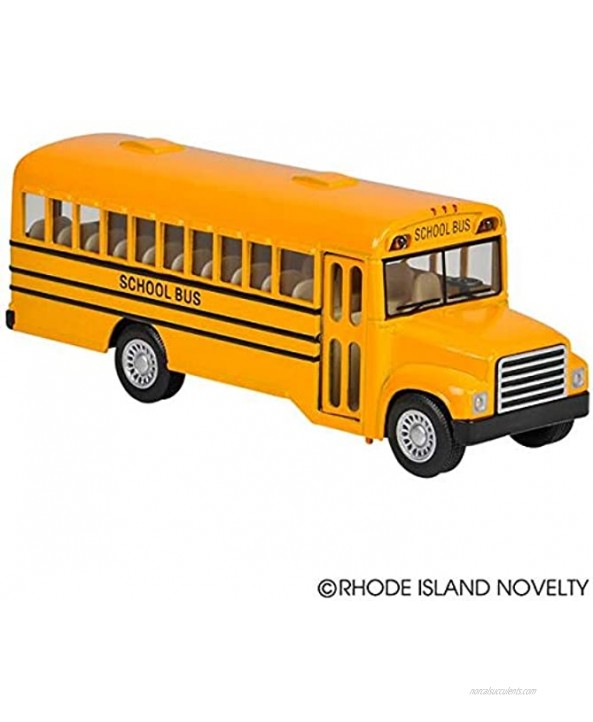 Rhode Island Novelty 5 Inch Die Cast School Bus with Pull-Back Action 2 Per Order