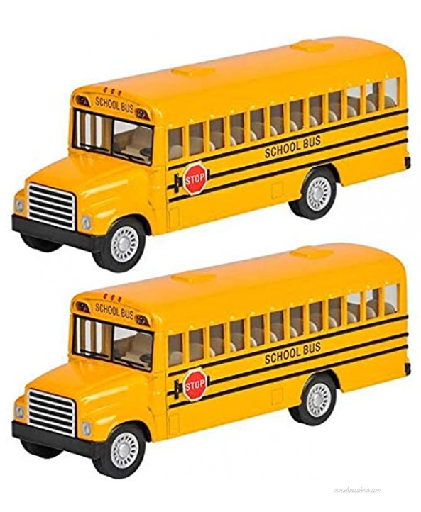 Rhode Island Novelty 5 Inch Die Cast School Bus with Pull-Back Action 2 Per Order