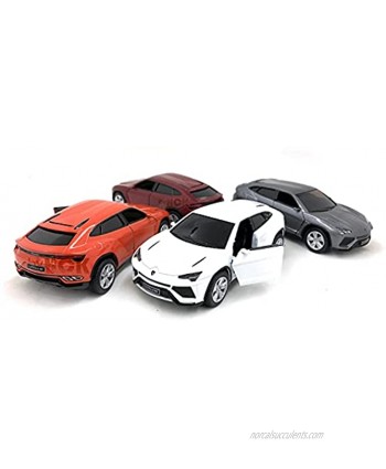 Set of 4 Lamb Urus Diecast Model Toy Cars Red Orange Grey White