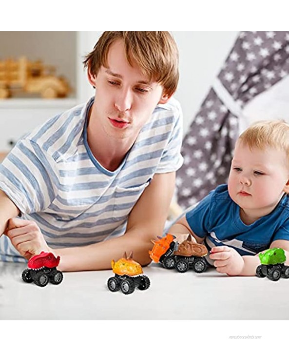 Sumind 10 Pieces Dinosaur Toy Pull Back Cars Dinosaur Adventure Track Birthday Party Toys Dinosaur Games for Boys and Girls