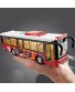 Xolye Alloy Bus Model Decoration Collection 3-8 Years Old Boy Metal Toy Car Gift Can Open Door Sound and Lamp Pull Back Urban Bus Toy Car