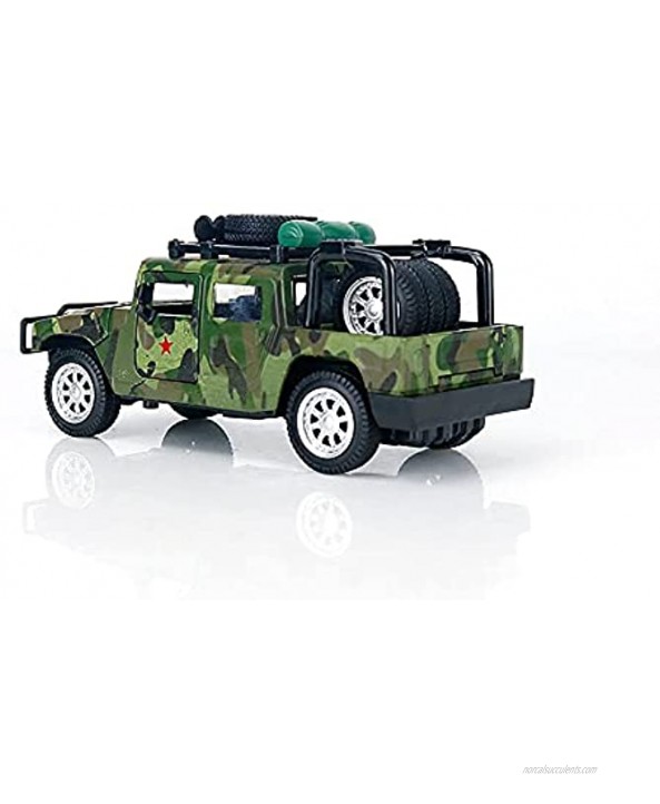 Xolye Simulation Sound Effect Children's Camouflage Off-Road Vehicle Toy Alloy Pull Back Military Series Pickup Truck Model Open Door Metal Children's Toy Car Gift