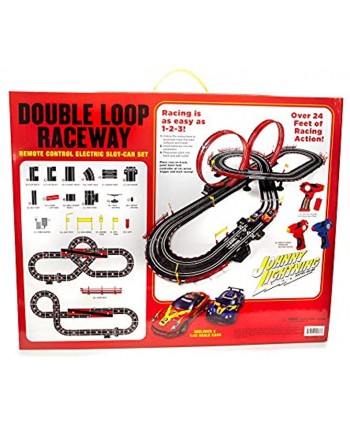 24' Johnny Lightning Double Loop Raceway Slot Race Set