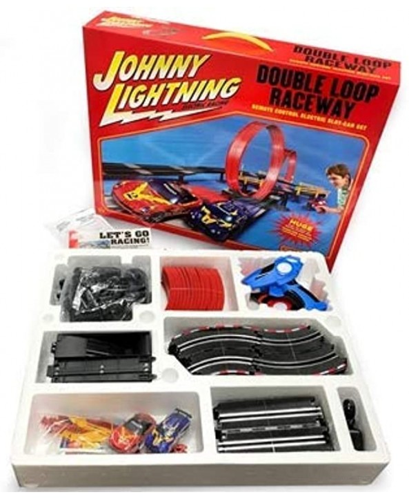 24' Johnny Lightning Double Loop Raceway Slot Race Set