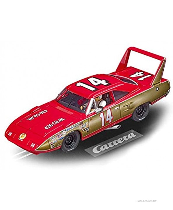 Carrera 27640 Plymouth Superbird No. 14 1:32 Scale Analog Slot Car Racing Vehicle for Carrera Evolution Slot Car Race Tracks Red Gold